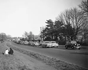 Congestion Prints: Heavy Easter holiday traffic comes to a halt outside Basingstoke. 20th April 1960