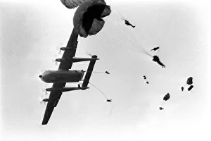 Aeroplane Prints: Heavy equipment drop rehearsal April 1967 Regiment at Aldershot barracks go through