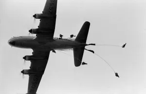Heavy equipment drop rehearsal April 1967 Regiment at Aldershot barracks