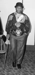 Bowler Hat Prints: Heavy weight boxing champion of the World Mike Tyson seen here arriving at London