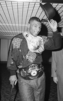 Bowler Hat Prints: Heavy weight boxing champion of the World Mike Tyson seen here arriving at London