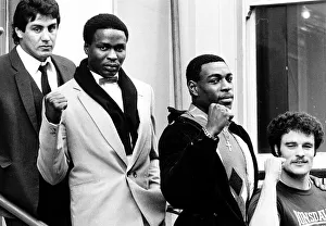 Heavyweight Boxers L-R Gilberto Acuna Tunji Banjo Frank Bruno and David Pearce