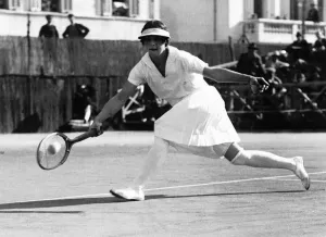 Helen Wills Moody tennis eight times Wimbledon Ladies Champion in action Circa 1936