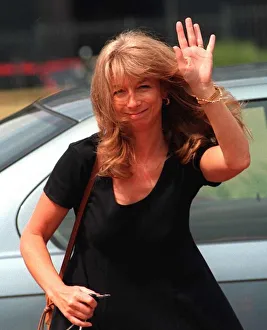 Helen Worth actress who plays Gail Platt in Coronation Sreet waves as she arrives to work