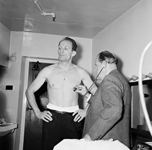 Henry Cooper at the weigh-in for his heavyweight title fight with Muhammad Ali
