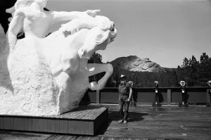 Sculpture Prints: High in the Black Hills of Dakota, sculptor Korczak Ziolkowski (pictured