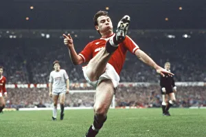 A high kick from Brian McClair. Manchester United 1-1 Liverpool