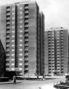 01084 Prints: The high rise flats at Cruddas Park Housing Estate in Newcastle 26 June 1962 circa