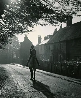 Shadow Prints: Mill Hill Village in Middlesex. The wooden cottages in the background were formerly