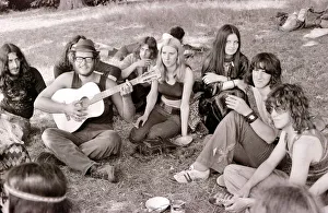 Hippy Festival Windsor Great Park August 1972 Groups of hippies from all