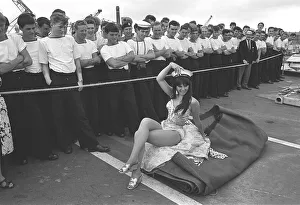 Cheering Prints: HMS Albion July 1967 One of the girls from the Billy Smarts Circus sits