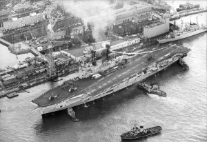 HMS Ark Royal comes into her final berth at HMNB Devonport - 4th December 1978