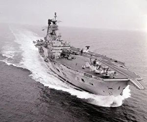 HMS Ark Royal in the English Channel after a 30 million pounds refit may 1970
