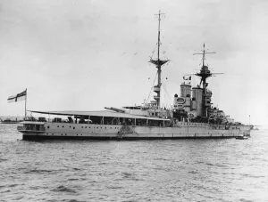 HMS Barham a Queen Elizabeth-class battleship seen here at the Spithead Review 26th July