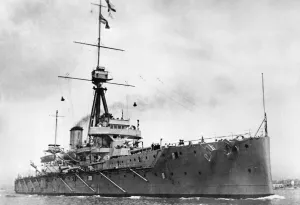 Battleship Prints: HMS Dreadnought, an 18, 110-ton battleship built at Portsmouth Dockyard