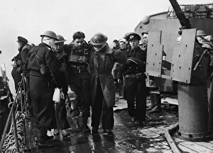 Assistance Prints: HMS Frobisher, one of the British Royal navy cruisers which during the week before D-day
