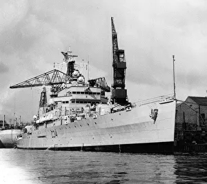 HMS Lion during its Commissioning Ceremony at Wallsend Shipyard 1960