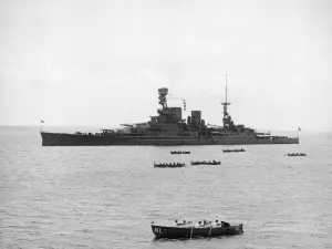1936 Prints: HMS Repulse pennant number 34 a Renown-class battlecruiser seen here at a fleet review