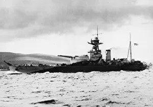 Warships Prints: HMS Roberts, one of the Royal Navy British monitors which have played a great part in