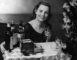 Whiskey Prints: Hogmanay celebrations whisky shortbread black bun cake circa 1949