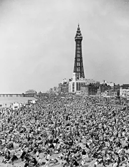 Holidaymakers enjoy the hot weather during the Easter break in Blackpool, Lancashire