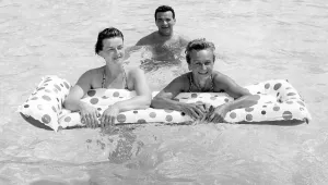 Holidaymakers enjoying the hot weather over the Whitsun Bank Holiday at the Galleon Pool