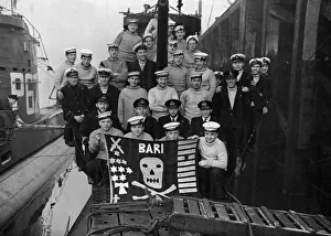Flags Prints: Home again'pictures of the Royal Many submarine HMS Unrivalled which