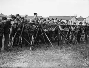 01478 Prints: Home Guard being given instruction in the Enfield Rifle whilst on training