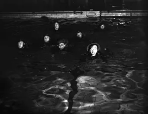Home Guard seen here in the swimming pool fully clothed during training and manoeuvres