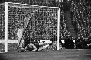 Home International Championship match at Wembley Stadium. England 2 v Scotland 2