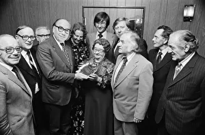 00518 Prints: Home Secretary Roy Jenkins is presented with a silver platter to mark his 25 years an an