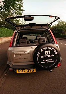 Off Road Prints: HONDA CR-V LS CAR EXTERIOR AUGUST 1997 SPARE WHEEL BOOT OPEN