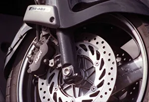 Honda Prints: Honda Pan European motorcycle July 1998 Detail of suspension ventilated brake disc