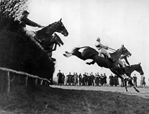 Steeplechase Prints: Horseracing action in the Portsdale Steeplechase at Plumpton