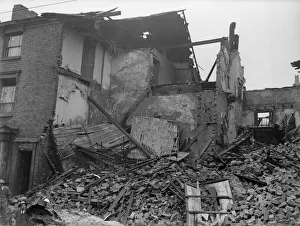 A house destroyed by a bomb in Moseley Road, Balsall Heath, Birmingham