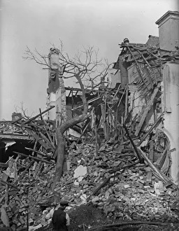 01466 Prints: A house destroyed by a bomb off Newtown Row, Birmingham, following a raid on the city