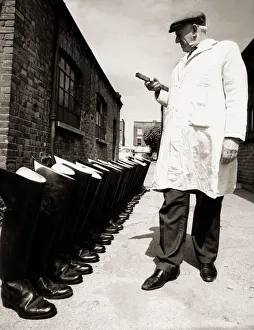 Weird Prints: The household cavalrys Finest boots are given a final inspection by Mr Herbert