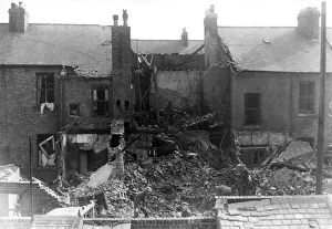 Houses in Hendon, Sunderland damaged when a German plane crashed in flames after being