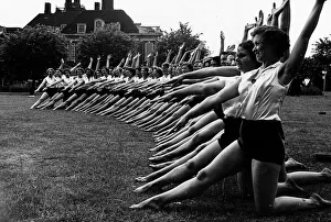 Fitness Prints: Housewifes get together in Hampstead Garden Suburb to do some Physical Training. 1950