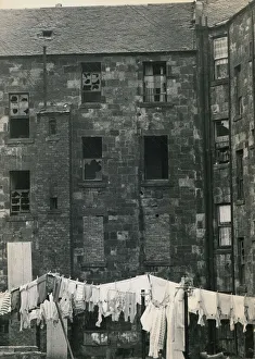 Housing slums in the Dalmarnock district of Glasgow the deralict tenament housing with