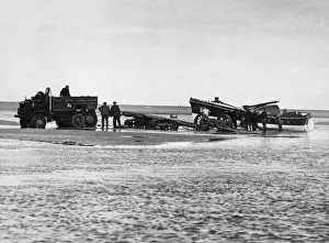 Accidents Prints: Hoylake lifeboat, which went aground shortly after being launched to go to the aid of a