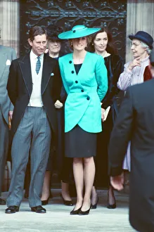 01059 Prints: HRH THE PRINCE OF WALES & HRH THE PRINCESS OF WALES attend the society wedding of Miss