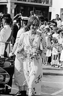 01071 Prints: HRH Princess Diana, The Princess of Wales in Gibraltar for her Honeymoon with her