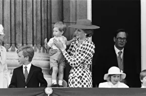 01160 Prints: HRH Princess Diana, The Princess of Wales holds her young son Prince Harry