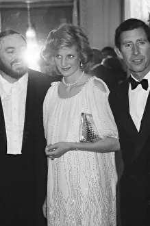 01042 Prints: HRH Princess Diana The Princess of Wales and Prince Charles with Italian tenor Luciano