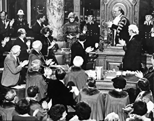 HRH Princess Diana, The Princess of Wales receives a room full of applause after