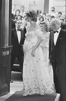 HRH The Princess of Wales, Princess Diana arrives at the Royal Opera House for the Royal