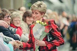 HRH The Princess of Wales, Princess Diana, dressed in tartan