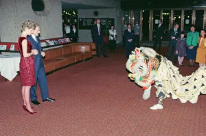 HRH The Princess of Wales, Princess Diana meets the cast of The Hong Kong Gala