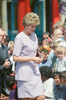 HRH The Princess of Wales, Princess Diana, meets the students